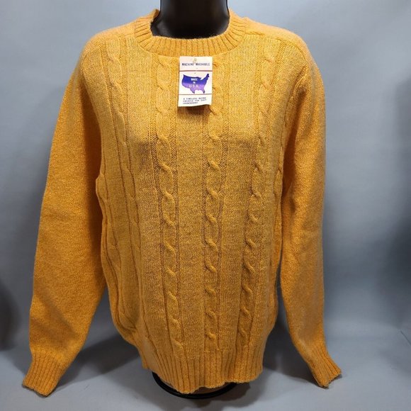 Maine Gear By Emple Vintage Shetland Wool Blend Cable Knit Sweater USA Small - Picture 1 of 7